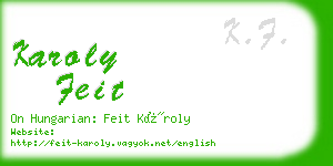 karoly feit business card